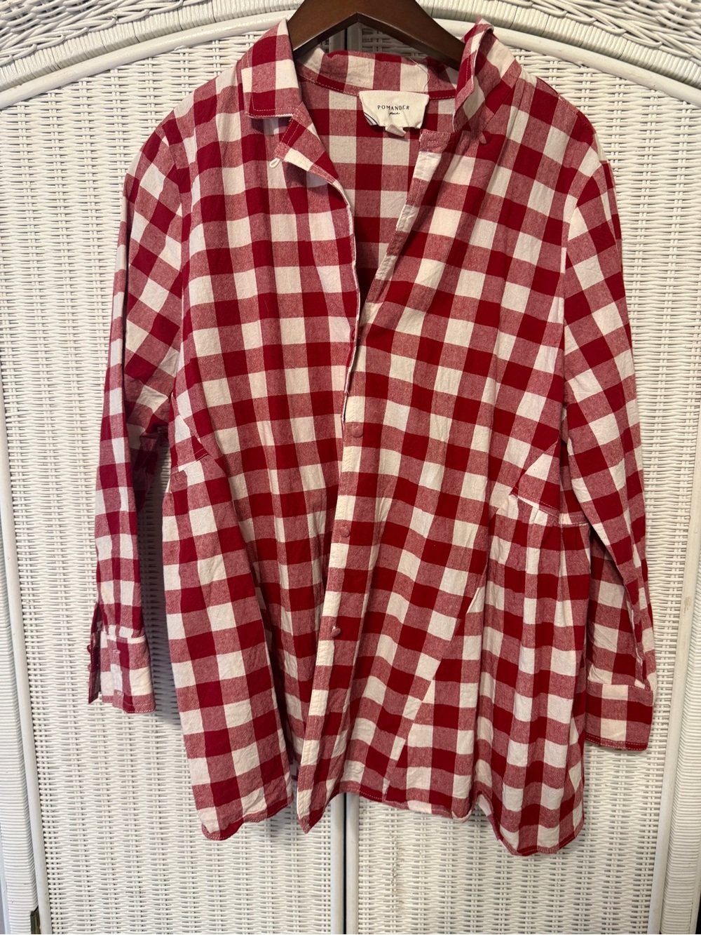 Tuckernuck Pomander Place- XL red and white check top.